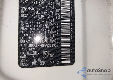 2021 Nissan Rogue Sv Intelligent Awd from USA, damaged, VIN JN8AT3BB9MW234902